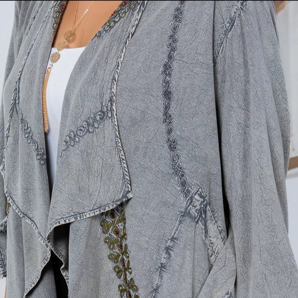 #114 NWT Young Threads Bohemian Elegance Stonewashed Rayon Kimono Woman Size XL - Picture 11 of 12